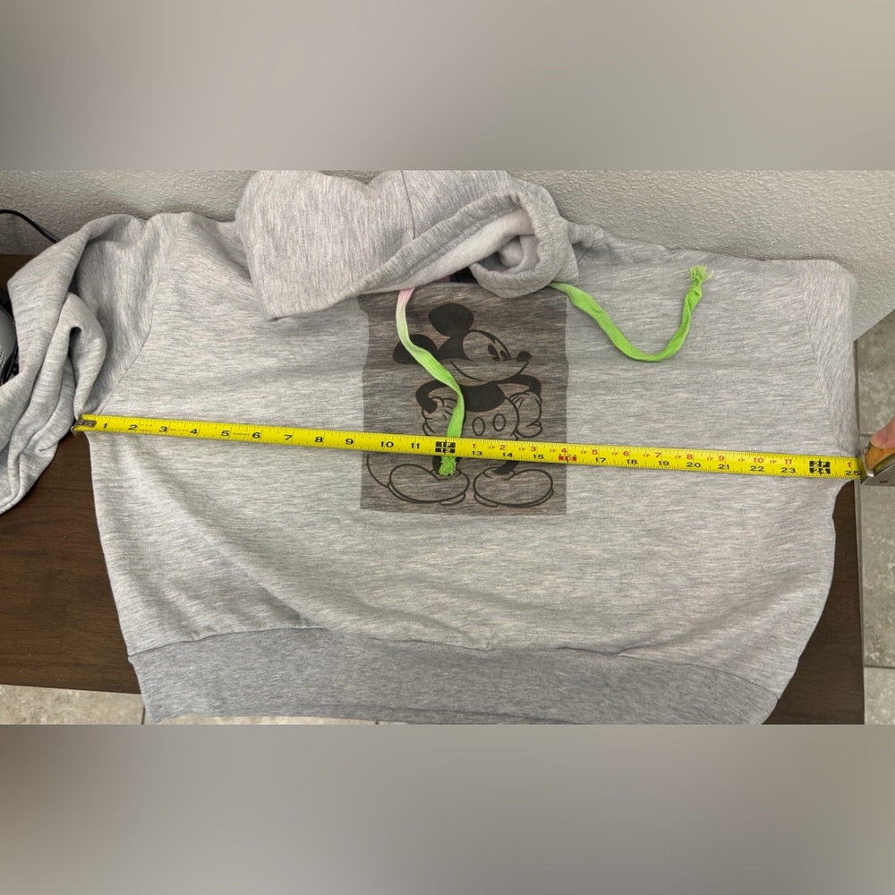Disney Mickey Mouse Hoodie Gray Pullover Sweatshirt Women’s XXL - Picture 7 of 8